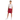 front view of boy wearing soffe Youth Poly Mini Mesh Short red color