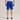 back view of man wearing soffe Heavyweight 50/50 Shorts in royal blue color